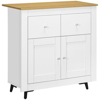 Carrito de cocina Homcom blanco 92x37Dx82 cm madera de pino