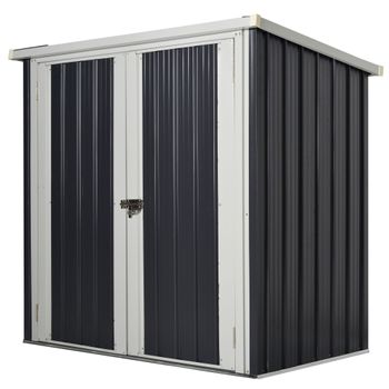 Cobertizo De Jardín Outsunny Acero Galvanizado Pp 147x86x134 Cm Negro