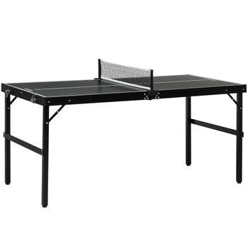 Mesa De Ping Pong Plegable Sportnow Mdf, Aluminio 152x76x72 Cm Negro