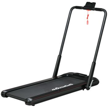 HOMCOM Cinta de Correr Andar Eléctrica Plegable con Velocidad hasta 14 km/h  Pantalla LCD Superficie de Carrera de 42x130 cm Inclinación Manual y Ruedas  de Transporte 164x70x125 cm Negro