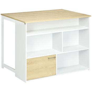 Mdf Homcom Mesa De Bar Extensible Ala Plegable 116x79,5x91 Cm Blanco