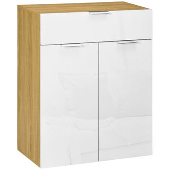 Melamina De Madera Homcom Aparador De Salón 70x35x92 Cm Blanco