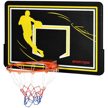 Tablero De Baloncesto De Pared Sportnow Pe Acero 110x90x70 Cm Negro