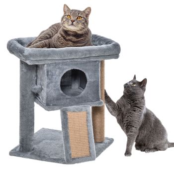 Árbol Rascador Para Gatos De Aglomerado Felpa Yute 61x41x96 Cm-pawhut con  Ofertas en Carrefour