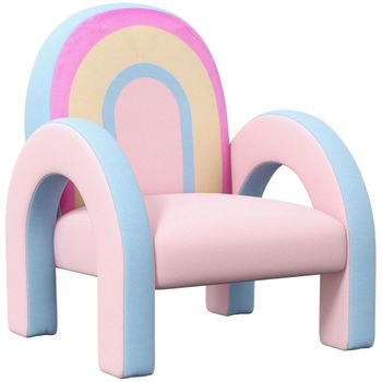 Sillón Para Niños Pequeños En Forma De Arco Iris Rosa Zonekiz