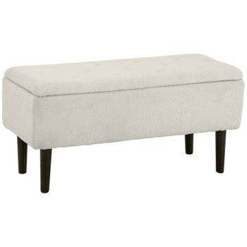 Baúl Almacenaje Para Pie De Cama Con Patas Homcom 95x38x45 Cm Beige