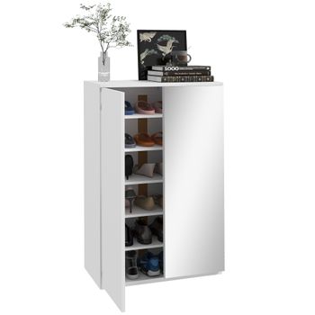 Mueble Zapatero De Melamina De Madera Homcom 60x32x95 Cm Blanco