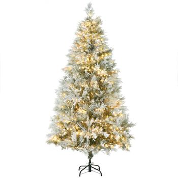 Árbol De Navidad Artificial Acero Plástico Homcom Ø105x180 Cm Blanco