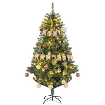 Árbol De Navidad Artificial De Plástico Acero Homcom Ø106x180cm Verde