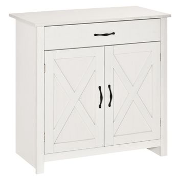 Alacena Cocina de MDF, Madera de Caucho 68x39,5x170cm - Blanco