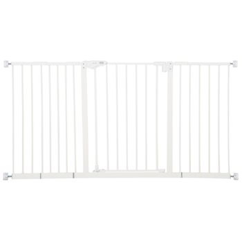 Barrera De Seguridad De Metal Plástico 74-147,5x76,2 Cm-pawhut.blanco