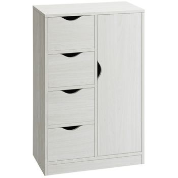 Armario De Salón De Aglomerado De Madera Homcom 54x29x83 Cm – Blanco