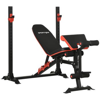 HOMCOM Banco de Abdominales Plegable Ajustable en Altura Banco de  Sentadillas con Soporte para Piernas Regulable para Entrenamiento en Hogar  Oficina 148x58x52-65 cm Negro - Conforama