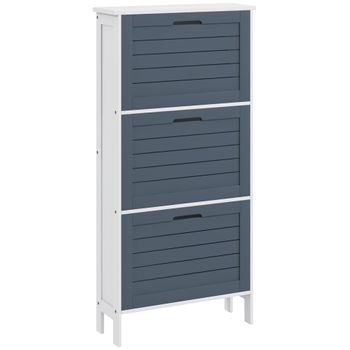 Mueble Zapatero Estrecho De Mdf Homcom 53x18x108,5 Cm Gris