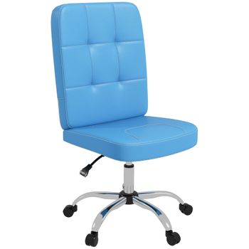 Silla De Oficina Plástico Espuma Acero Vinsetto 45x59x90-100 Cm Azul