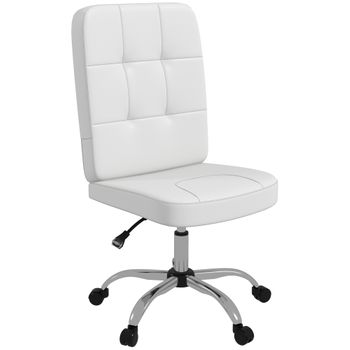 Silla De Oficina Plástico Espuma Acero Vinsetto 45x59x90-100cm Blanco