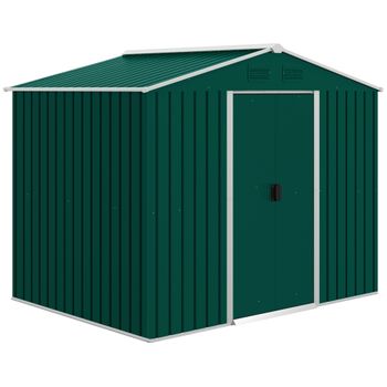 Caseta De Jardín Con Puerta De Acero 142x84x189 Cm-outsunny.verde con  Ofertas en Carrefour