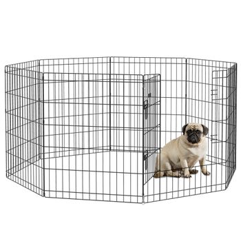 Parque Para Perros De Metal 76x61 Cm-pawhut. Negro