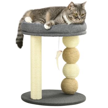 Árbol Rascador Para Gatos De Aglomerado Felpa Yute 61x41x96 Cm-pawhut con  Ofertas en Carrefour