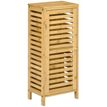 Mueble Auxiliar De Baño De Bambú Kleankin 30x19,9x70 Cm Natural