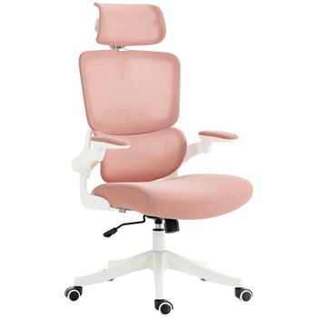 Silla De Oficina Giratoria De Malla Vinsetto 62x58x120-133 Cm Rosa