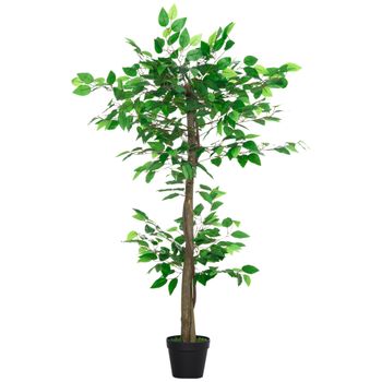 Árbol De Té Artificial De Pe Pp Cemento Ø16x120 Cm-outsunny.verde