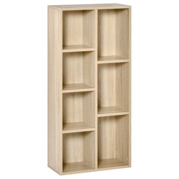 Estantería Para Libro De Melamina De Madera Homcom 50x24x106 Cm-roble