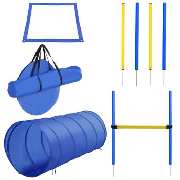 Entrenamiento De Agilidad Para Perros Pawhut Poliéster Ø60x148cm Azul