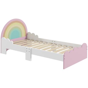 Cama Para Niños De 3-6 Años En Forma De Arcoíris Rosa Zonekiz