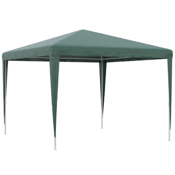 Carpa Desmontable De Jardín Outsunny De Pe Acero 293x293x252 Cm Verde