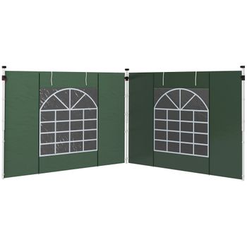 Paredes Laterales Para Carpa De Tela Oxford 295x195 Cm-outsunny.verde