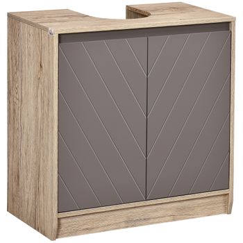 Mueble Para Debajo Del Lavabo De Melamina Homcom 60x30x59,8 Cm Roble