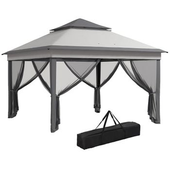 Carpa Plegable De Metal Poliéster 325x325x265 Cm - Outsunny. Marrón con  Ofertas en Carrefour