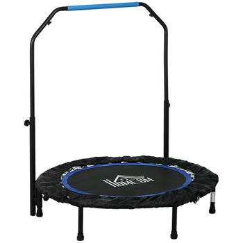 Trampolín De Fitness Homcom Acero Pp Tela Oxford, Ø102x99-123cm, Azul