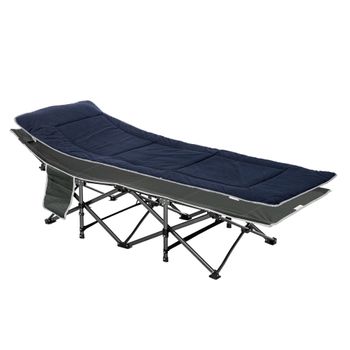 Cama De Camping Outsunny Acero Tela Oxford, 188x64,5x53 Cm, Azul