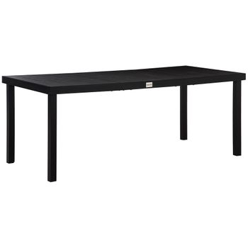 Mesa Jardín De Aluminio Madera Plástico 190x90x74cm-outsunny.negro