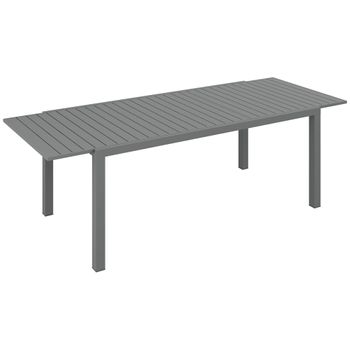 Mesa De Jardín De Aluminio 180/240x94x73 Cm-outsunny. Gris Oscuro