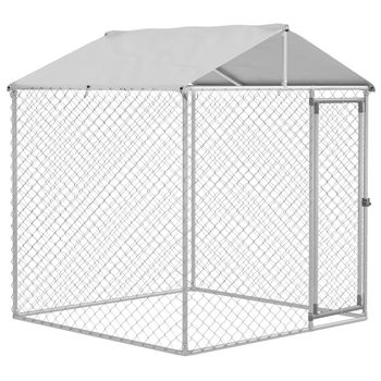 Perrera Exterior De Acero 200x200x237 Cm-pawhut. Plata