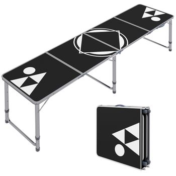 Mesa de ping-pong plegable de aluminio SPORTNOW 152x76x72 cm negro