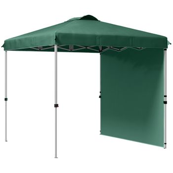 Carpa Plegable De Acero Tela Oxford 247x247x268 Cm-outsunny. Verde