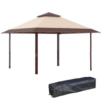 Carpa Plegable De Acero Tela Oxford 385x385x298 Cm-outsunny. Multi