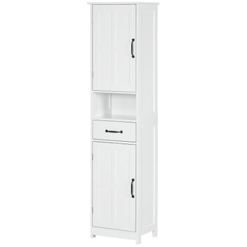 Armario De Baño De Mdf Melamina Kleankin 40x30x164 Cm Blanco