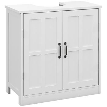 Mueble Para Debajo Del Lavabo De Mdf Kleankin 60x30x60 Cm Blanco