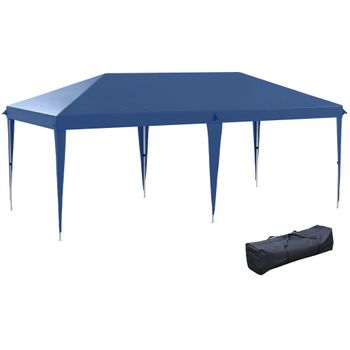 Carpa Plegable De Acero Tela Oxford 585x295x270 Cm-outsunny. Azul