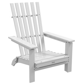 Silla Adirondack De Madera De Álamo 68x81x93 Cm-outsunny. Blanco