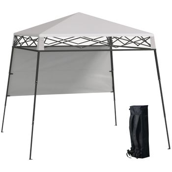 Carpa Plegable De Acero Tela Oxford 220x220x200 Cm-outsunny. Blanco