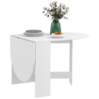 Mesa De Comedor Plegable De Melamina Homcom 163x80x75 Cm Blanco