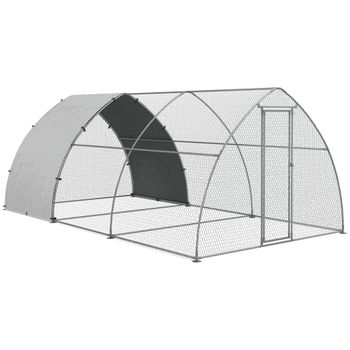 Gallinero Para Exterior De Acero 304x560x220 Cm-pawhut. Plata