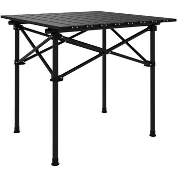 Mesa De Camping Plegable Outsunny Metal, 52x52x52 Cm, Negro