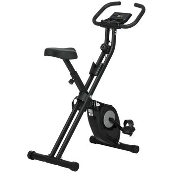 Bicicleta Estática Plegable Homcom Acero, 43x85x109cm, Negro